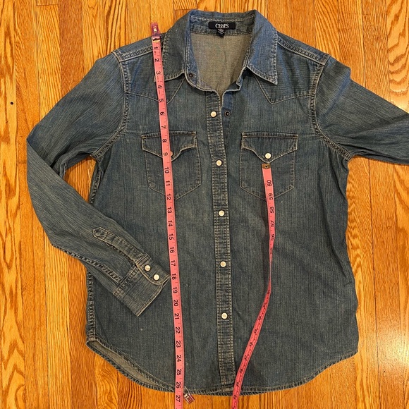Chaos women Jean shirt with snap pearl buttons - Picture 7 of 9